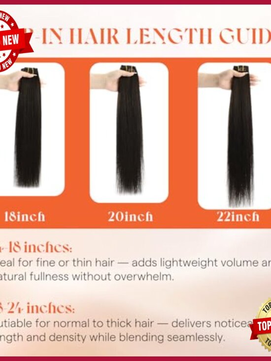Human Hair Clip-In Extensions 18 Inch 120g Remy Hair Professional Quality